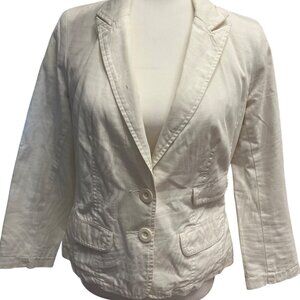 Calvin Klein Tan White Jeans Jacket Size Medium
